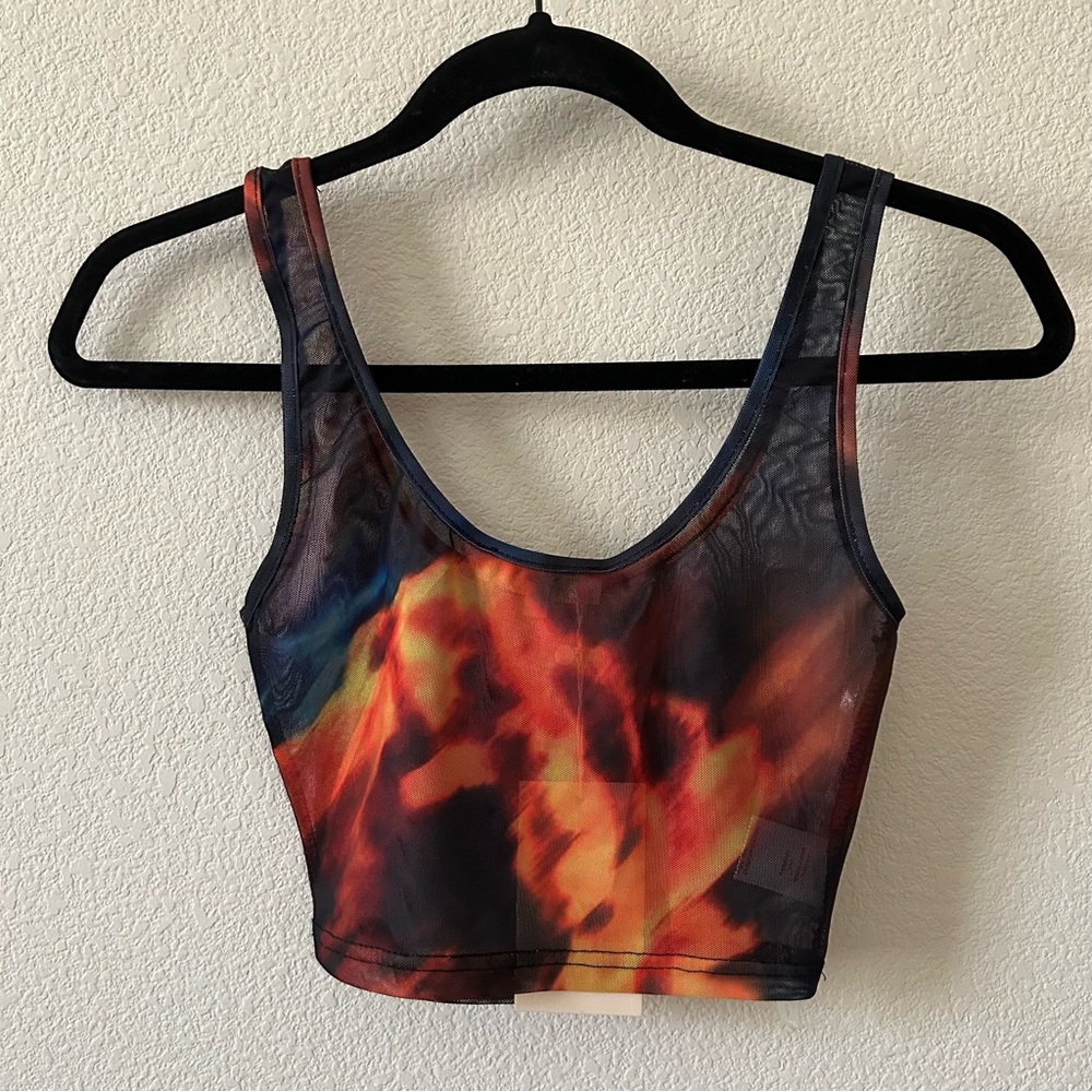 NWT Meshki Kiera Mesh Bralette Abstract Floral - Picture 2 of 4